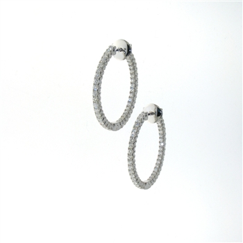 EDC01045 18k White Gold Diamond Earrings