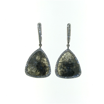 EDC01066 18k White Gold Diamond Earrings