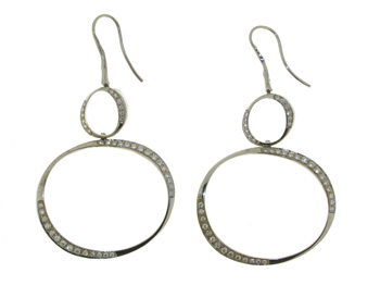 EDC1267 18k White Gold Diamond Earrings