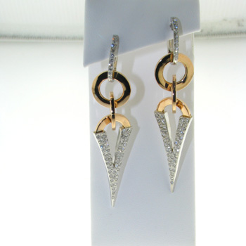 EDC1270 18k Rose Gold Diamond Earrings