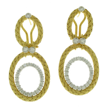 EDC1609 18k Yellow & White Gold Diamond Earrings