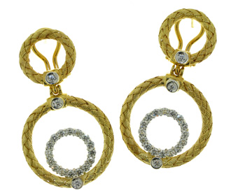 EDC2203 18k Yellow Gold Diamond Earrings