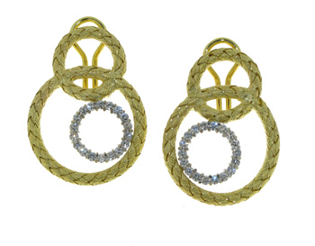 EDC2211 18k Yellow &  White Gold Diamond Earrings