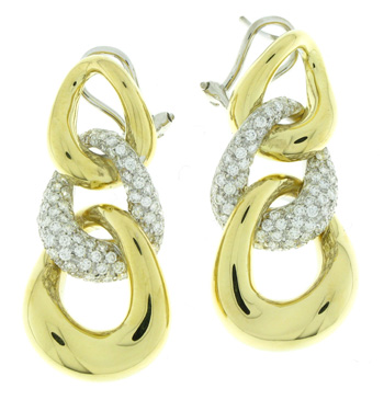 EDC2212 18k Yellow &  White Gold Diamond Earrings