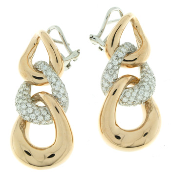 EDC2213 18k Rose & White Gold Diamond Earrings