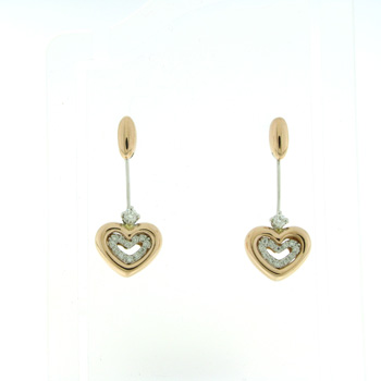 EDP0005 18k Rose &  White Gold Diamond Earrings