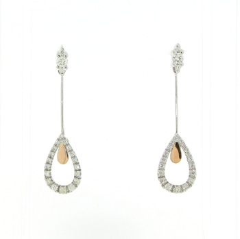 EDP0011 18k White & Rose Gold Diamond Earrings