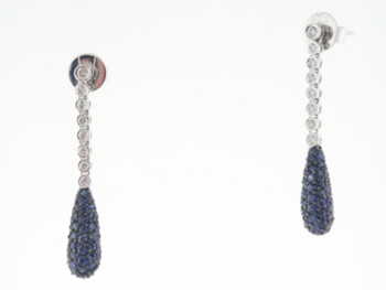 EDP2011 18k White Gold Diamond Sapphire Earrings