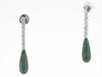 EDP2036 18k White Gold Diamond Savarite Earrings