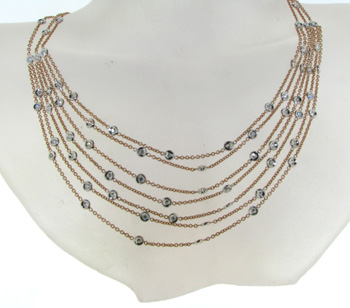 NEC1029 18k Rose Gold Diamond Necklace