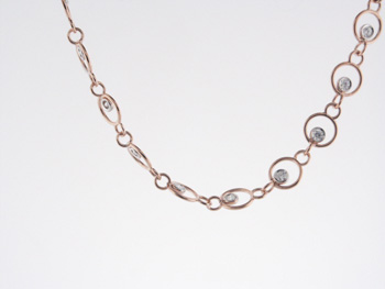 NEC1068 18k Rose & White Gold Diamond Necklace