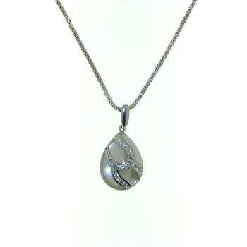 NLS1267 Sterling Silver Crystal Necklace