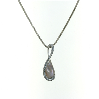 NLS1270 Sterling Silver Crystal Necklace