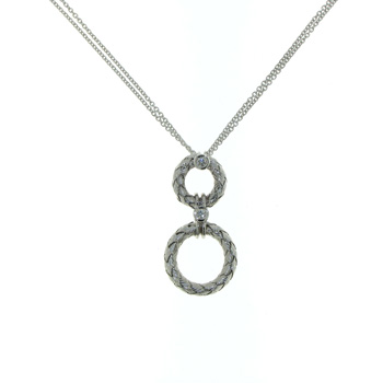 PLD0005 18k White Gold Diamond Pendant