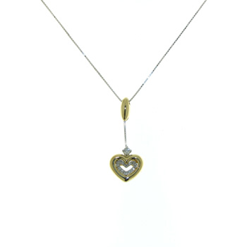 PLD0007 18k White & Yellow Gold Diamond Pendant