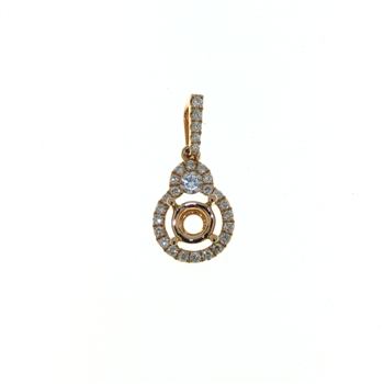 PLD01031 18k Rose Gold Diamond Pendant