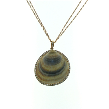 SG1006 Hemera 18k Rose Gold Diamond Seashell Necklace