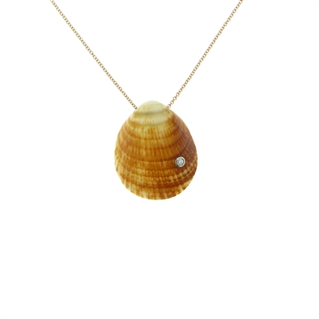 SG1016 Cote D'Azur 18k Rose Gold Diamond Seashell Necklace