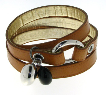 SSB1092 Sterling Silver and Leather Bracelet