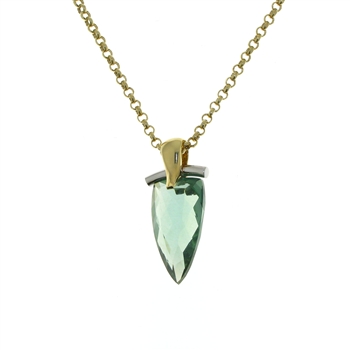 PLD0035 18k White & Yellow Gold Quartz Pendant