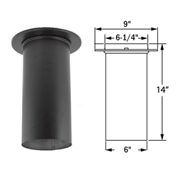 6" DuraBlack Single-Wall Slip Connector with Trim