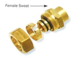 Compression 3/4" x 3/4" Female Sweat Adapter