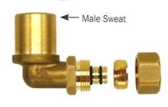 Compression 3/4" x 3/4" Male Sweat Elbow