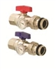 Isolation Valve 1" With Thermometer - Red Handle