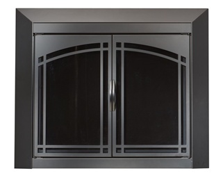 Fairmont Black Fireplace Doors Medium