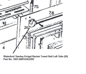 Waterford Stanley Errigal - Towel Rail Bracket L/H Black Enamel