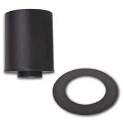 VA-CCR1105 - 5" Ventis Class-A All Fuel Chimney, Painted Black, 11" Tall Round Ceiling Support