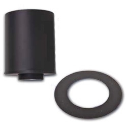 VA-CCR2405 - 5" Ventis Class-A All Fuel Chimney, Painted Black, 24" Tall Round Ceiling Support