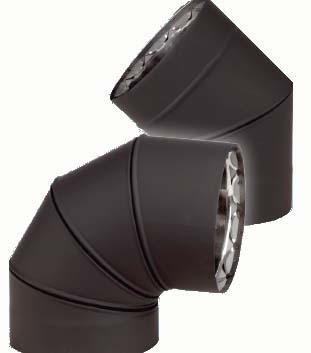 Ventis Double Wall Black Stove Pipe 30 degree fixed elbow - 6 - The  Fireplace & Chimney Store