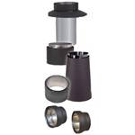 VDB06SA - 6" Ventis Double-Wall Black Stove Pipe, Stove Adapter          