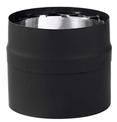 VDB0806SL - 8" X 6" Ventis Double-Wall Black Stove Pipe 430 Inner/Satin Coat Steel Outer, Slip Section