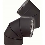 VDB0830F - 8" Ventis Double-Wall Black Stove Pipe, 30 Degree Fixed Elbow,  430 Inner/Satin Coat Steel Outer       