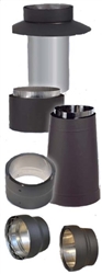 VDB08CA - 8" Ventis Double-Wall Black Stove Pipe, Chimney Adapter       