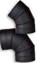 VSB0645A - 6" Ventis Single-Wall Black Stove Pipe, 45 Degree Adjustable Elbow       