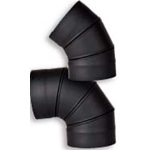 VSB0845A - 8" Ventis Single-Wall Black Stove Pipe, 45 Degree Adjustable Elbow       