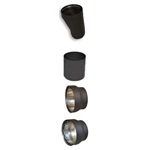 VSBOAO - 8" Ventis Single-Wall Black Stove Pipe 22 Gauge Cold Rolled Steel, Offset Oval To Round