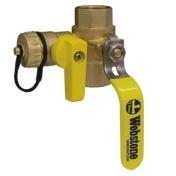 webstone 1" 4061 forged brass ball valve with drain