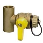 webstone 1" 5067 forged brass tee with ball valve drain