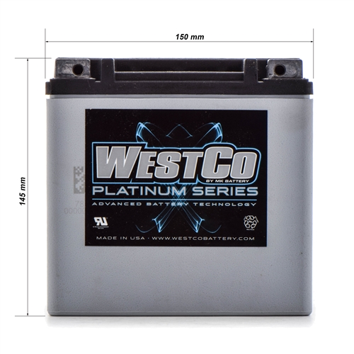 WestCo Sealed 12V/12AH AGM Battery for BMW C600, C650, F650, F700, F800,  K1200, K1300, R1200 and RnineT ; 61 21 8 520 153 / Westco