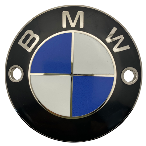 BMW Round Logo Emblem (70mm) for Fuel Tank on /5's; 16 11 1 230 769 / BMW