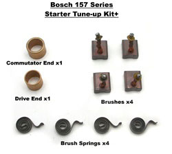 BOSCH 157 SERIES STARTER, 0 001 157 007,  0 001 157 015, 0 001 157 023, BOSCH Moto Guzzi Starter 0 001 157 006, 0 001 157 016, 0001157016, Carbon Brushes, 12 41 1 352 536, Brush Springs, 12 41 1 352 537, Commutator Bushing, 12 41 1 722 916, 12 41 1 352 52