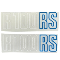 Battery Cover Decals, Silver-Blue for BMW R100RS Models - Set of 2, 51 14 1 240 198  / Heritage Stickers