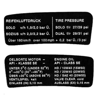 Cockpit Sticker Kit BMW /6's /  Heritage Stickers