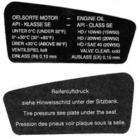 Cockpit Sticker Kit for Monoshock BMW R80RT & R100RT /  Heritage Stickers