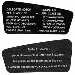 Cockpit Sticker Kit for Monoshock BMW R80RT & R100RT /  Heritage Stickers
