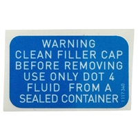 DOT 4 Warning Sticker / Heritage Stickers